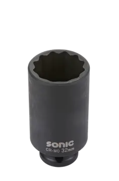 Impact socket 1/2" 12-point deep 34mm