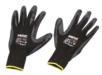 Gloves nitrile coated nylon size 8 medium