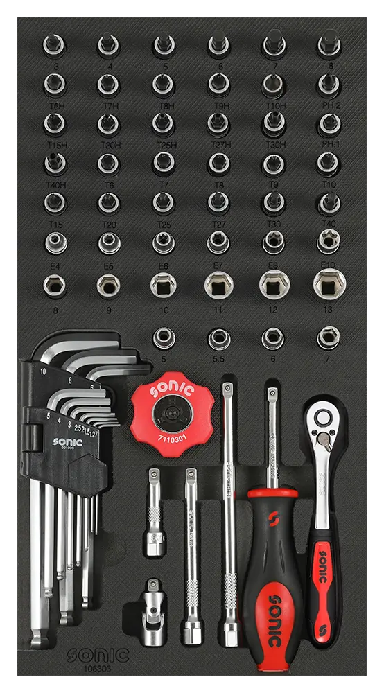 Flank socket set 1/4" 6pt. SFS-S 63-pcs.
