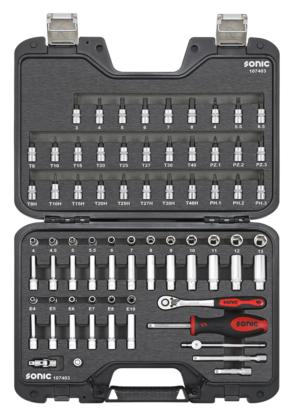 BMCS socket set 1/4" 74-dlg.