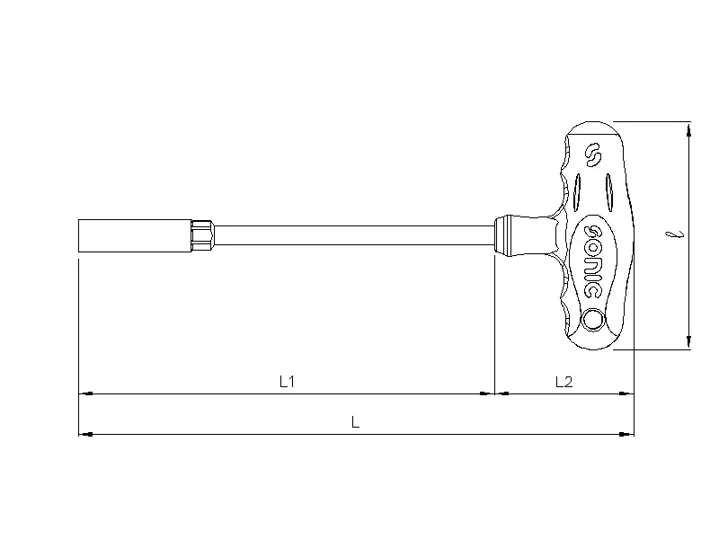 Socket screwdriver T-handle hex 10mm