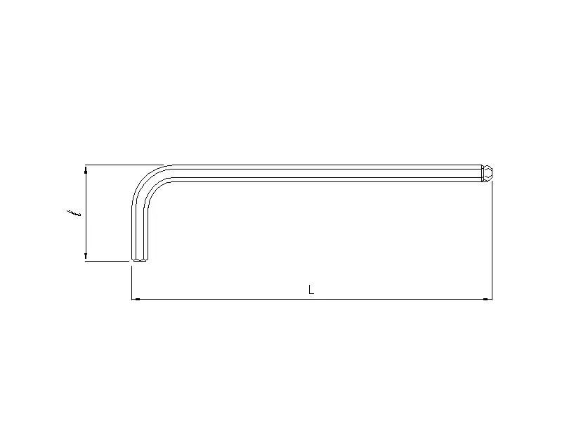 Key wrench hex ball ended extra long 10mm