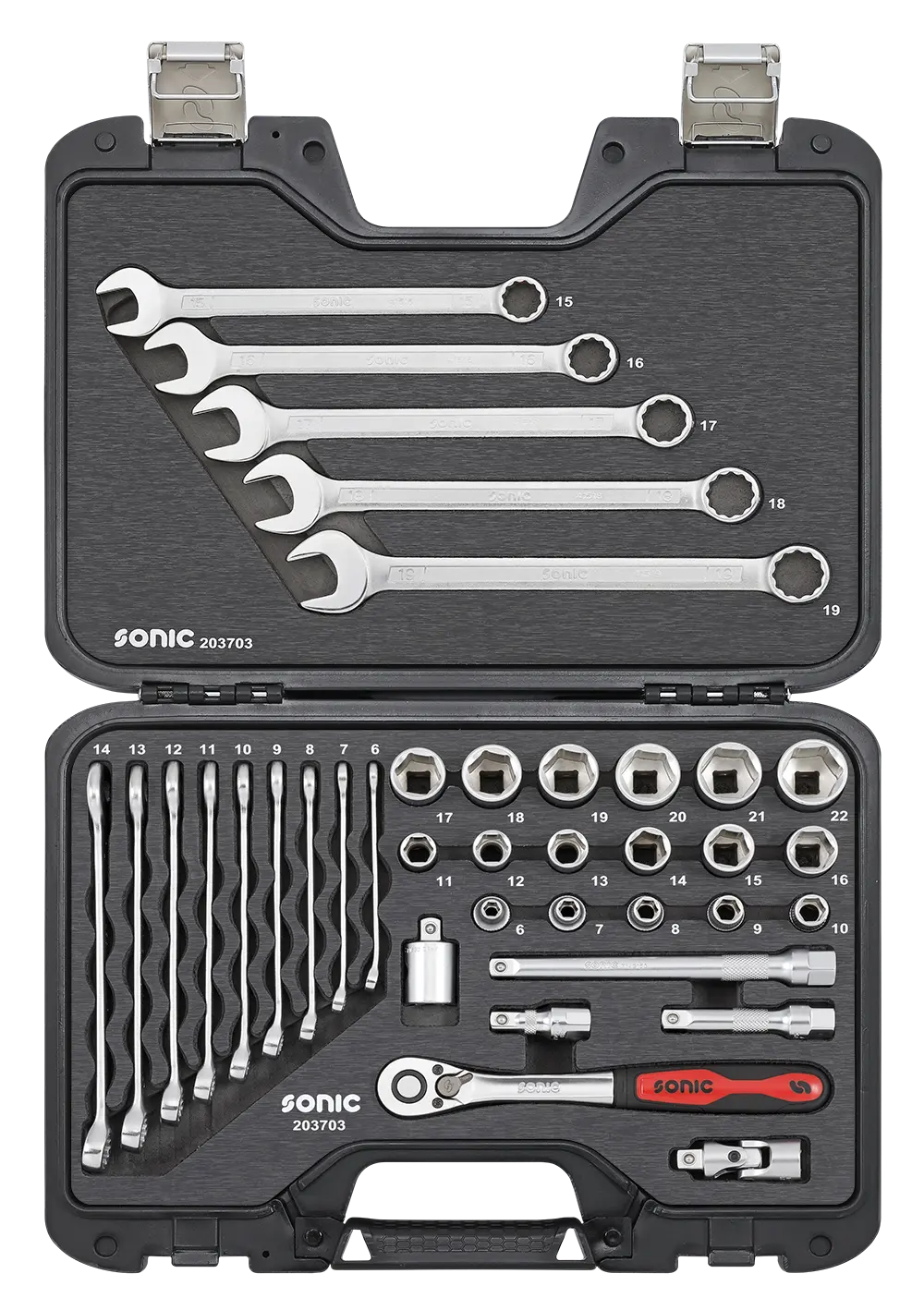 BMCS socket and wrench set 3/8" 37-pcs.