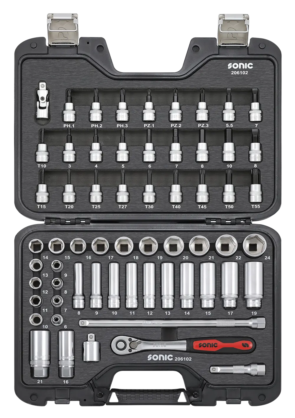 BMCS socket and bit socket set 3/8" 61-pcs. BMCS socket and bit socket set 3/8" 61-pcs.