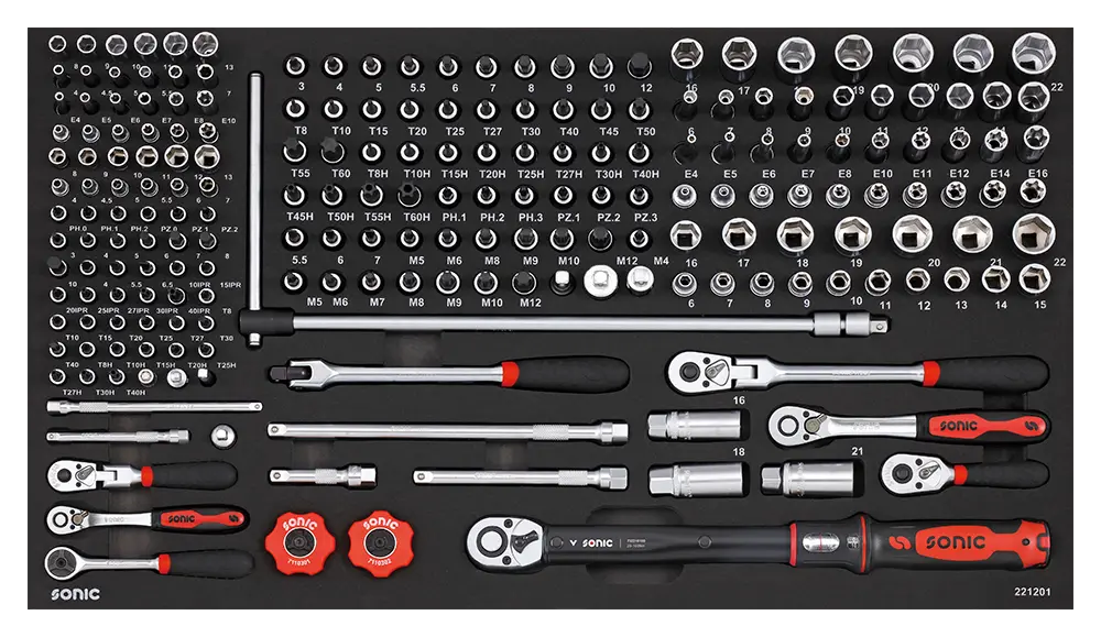 Socket set 1/4" and 3/8" SFS-L 212-pcs.