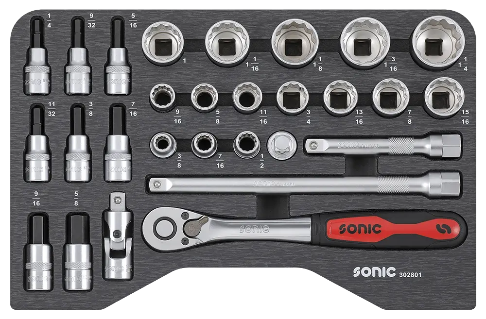 BMCS socket set 1/2" SAE 28-pcs
