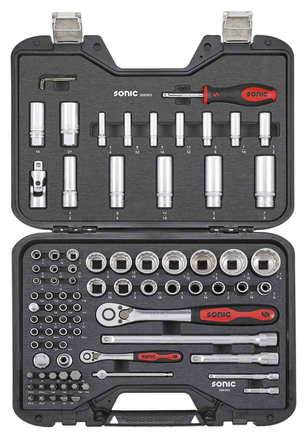 BMCS socket set 1/4" and 1/2" SAE 85-pcs.