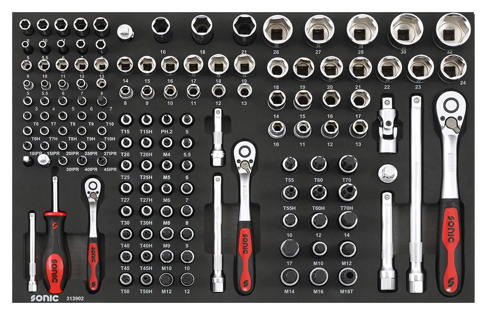 Bit socket set 1/4", 3/8" and 1/2" SFS-M 139-pcs.