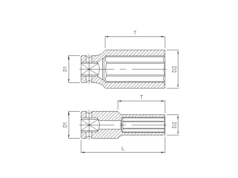 Impact socket 1/2'', 6pt. deep 21mm