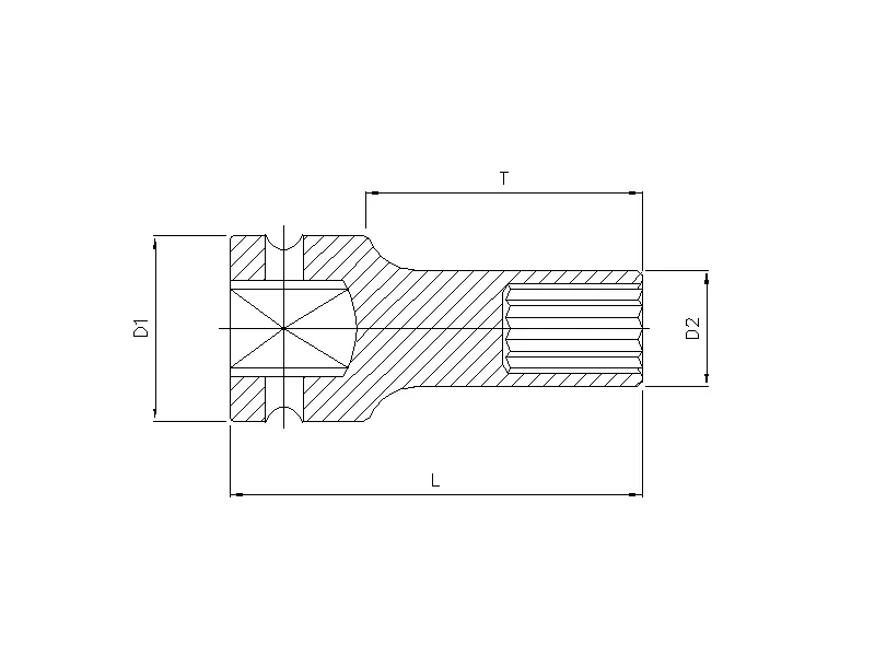 Impact socket 3/4" 12-point deep  19mm
