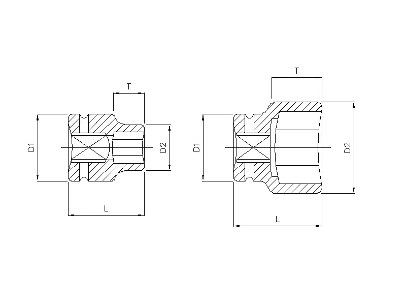 Impact socket 1" 6-point 60mm