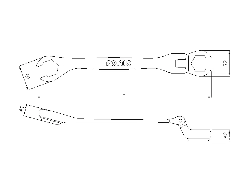 Flexible flare nut wrench 8mm