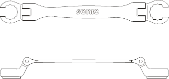 Flexible flare nut wrench 8x9mm