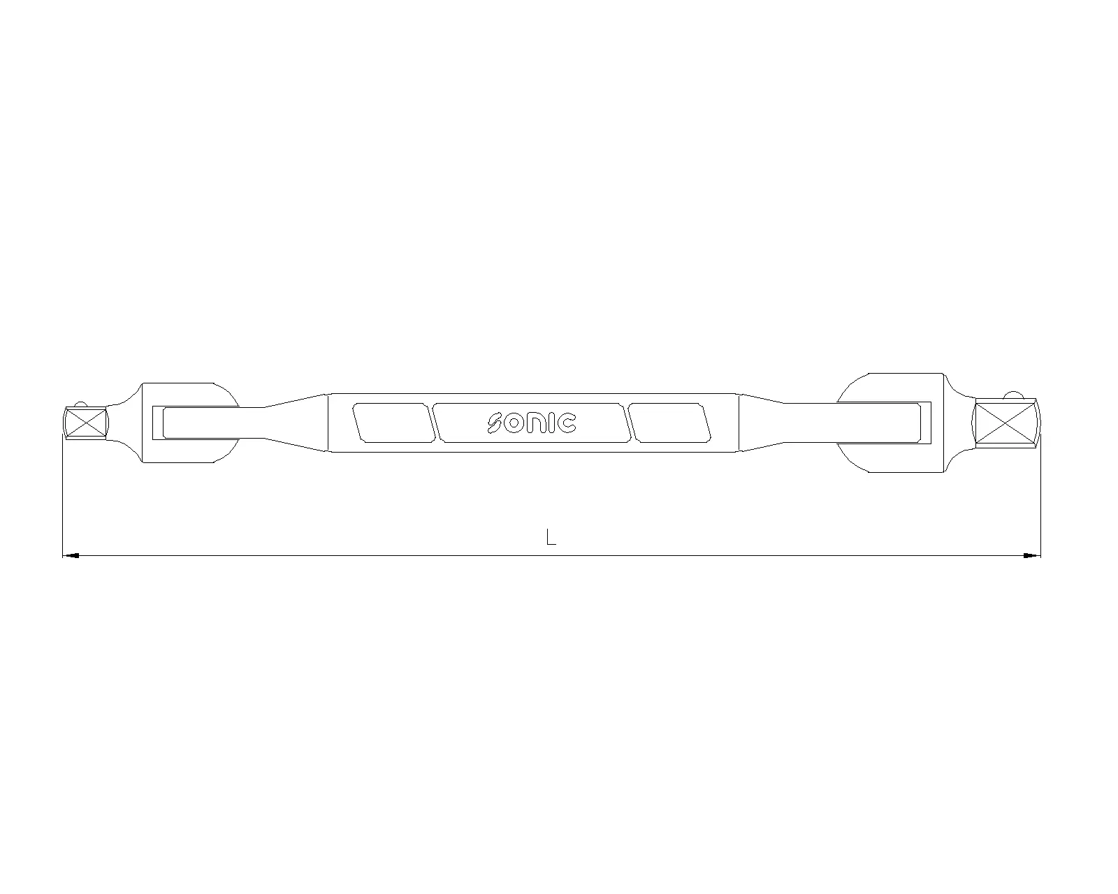 Hinged driver 1/4" M - 3/8" M hex