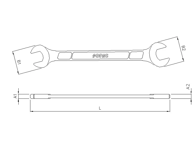 Double open wrench 12x13mm