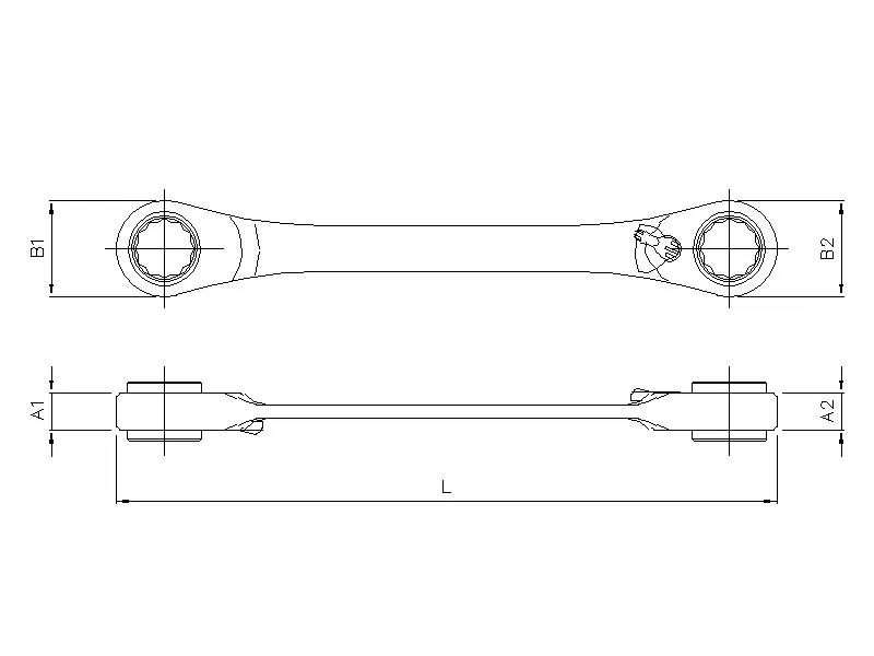 Ring ratchet wrench 4 in 1 16-17 and 18-19mm