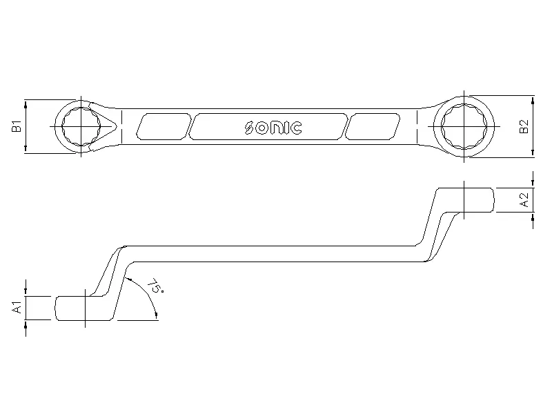 75° offset ring wrench 6x7mm
