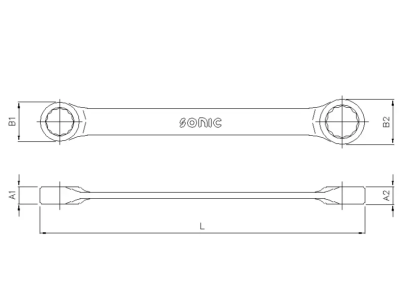 Flat double ring wrench 16x17mm