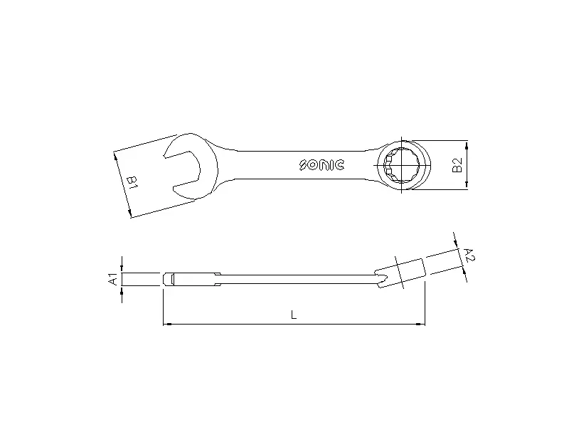 Combination wrench stubby 9mm