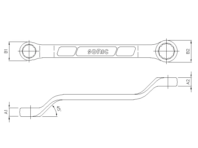 45° offset ring wrench 13/16''x7/8'' SAE
