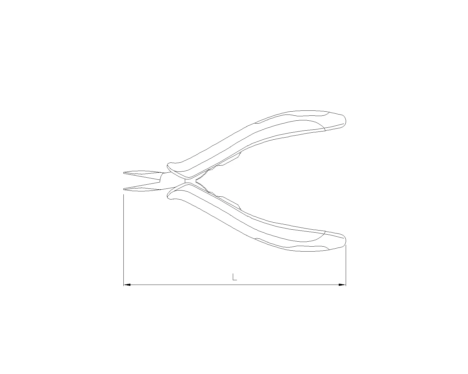 ESD bent chain nose pliers 115mmL