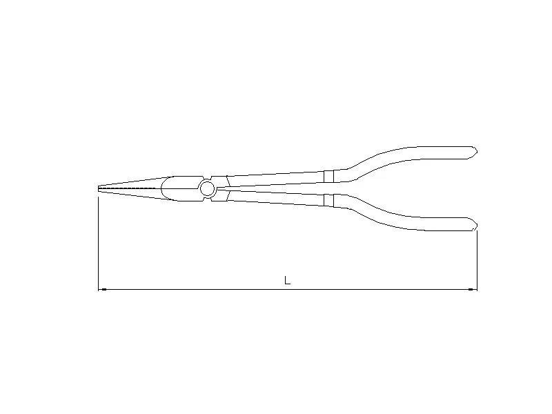 Long nose pliers 11" 45 degrees bent