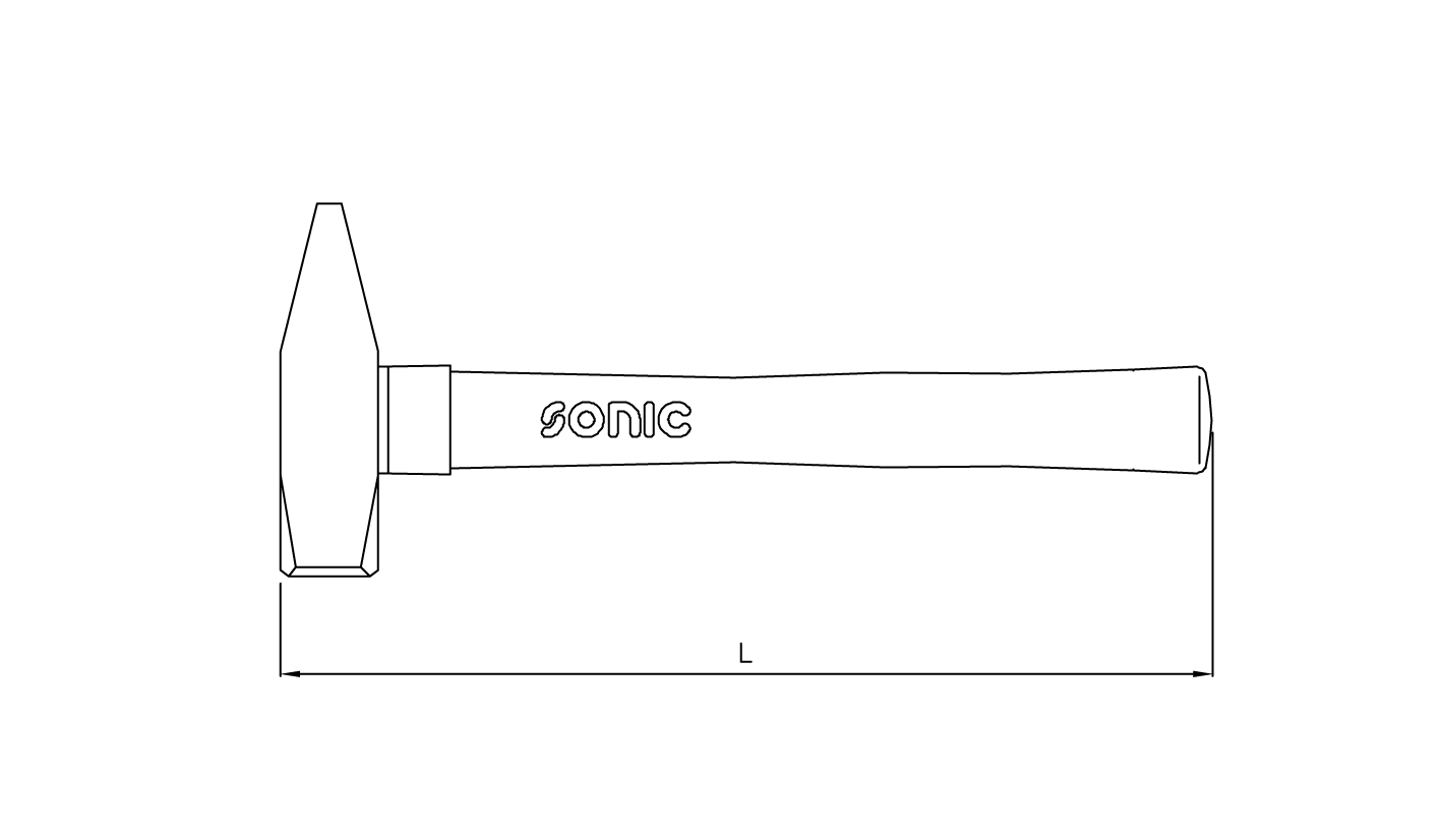 Machinist hammer with ash handle 200gr.