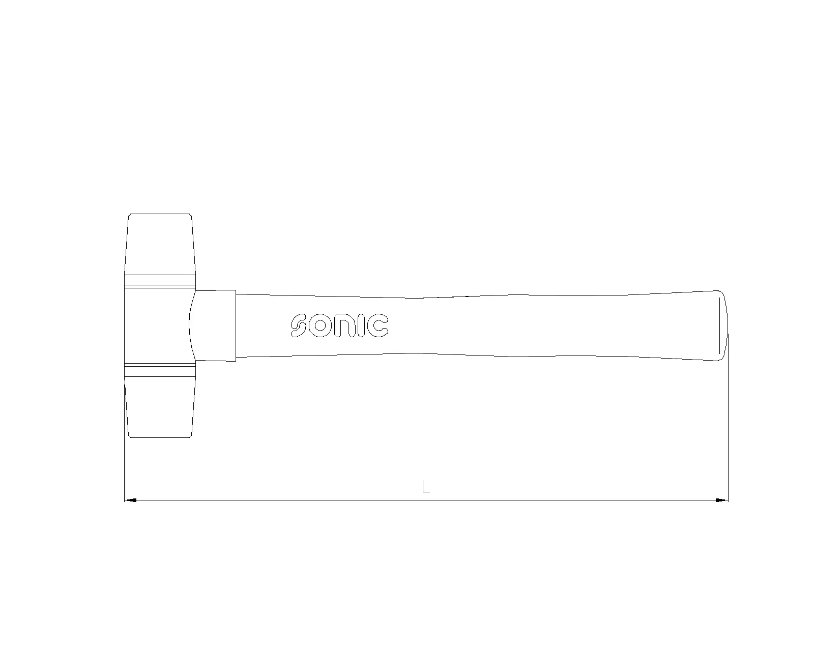 Hammer with nylon tips and ash handle 400gr.
