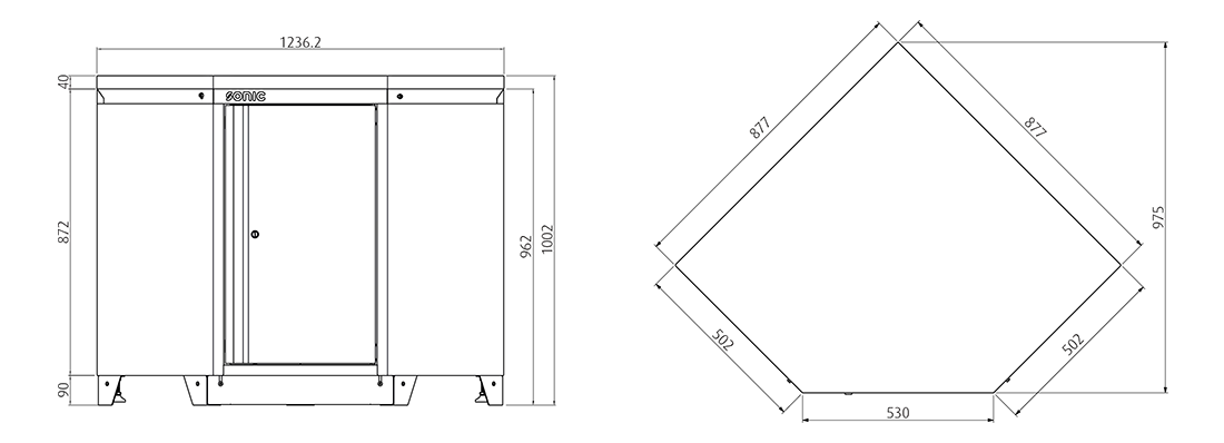 MSS corner cabinet 845mm