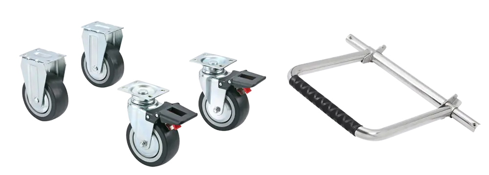 Caster set and handle for S9 topbox