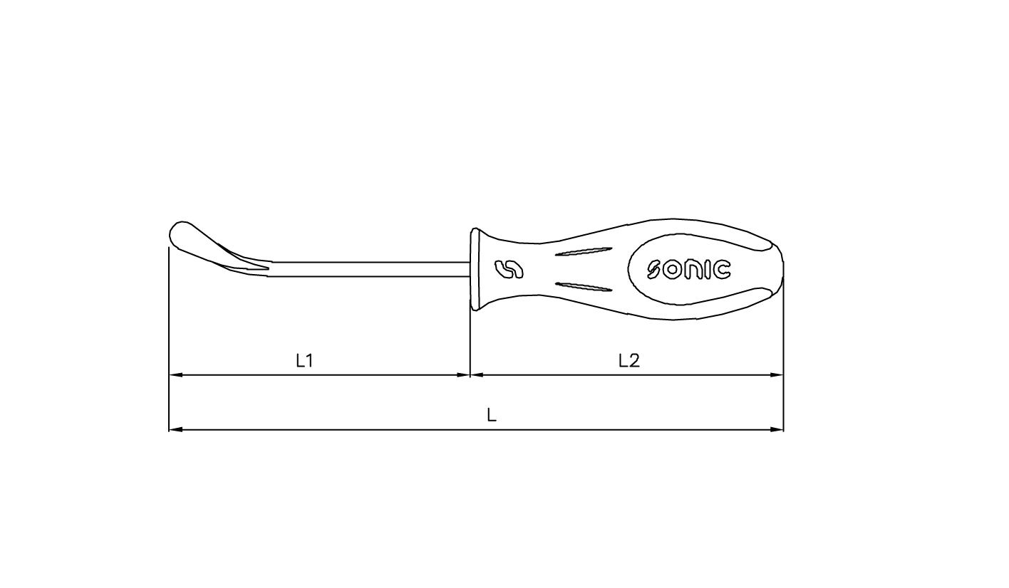 Removal tool angle straight 3x63mm
