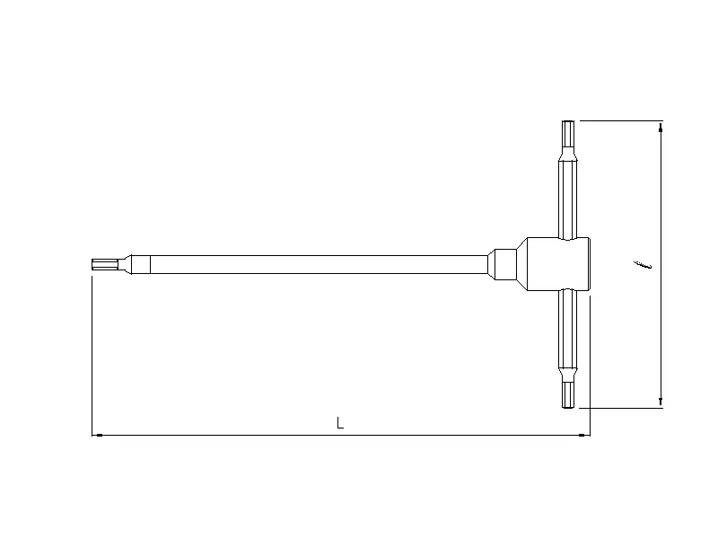 Key hex T-handle 3-tip 4mm
