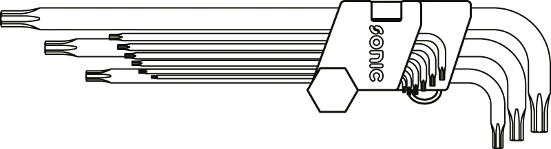 Key wrench set TX extra long 9-pcs.