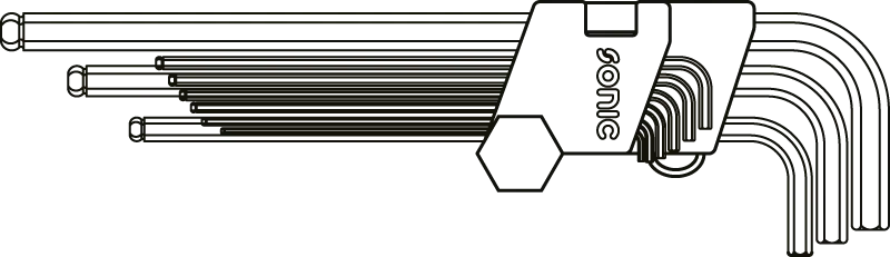Key set hex ball ended long 10-pcs.