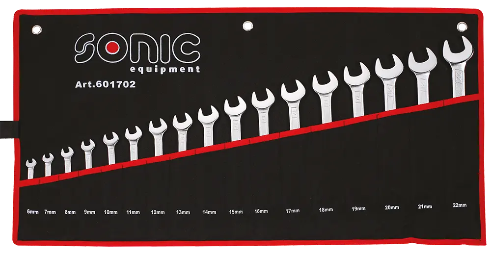 Combination wrench set in pouch 17-pcs.