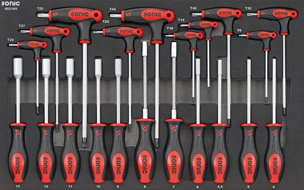 Socket screwdriver, hex and grip key set SFS-M 21-pcs.