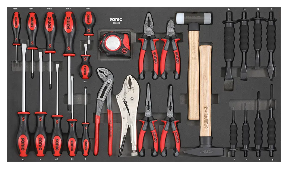 Screwdriver, pliers and chisel set SFS-L 28-pcs.