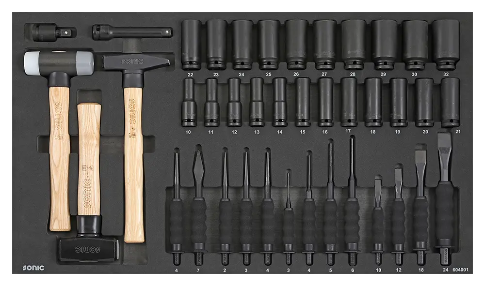 Chisel, hammer and impact set SFS-L 40-pcs.