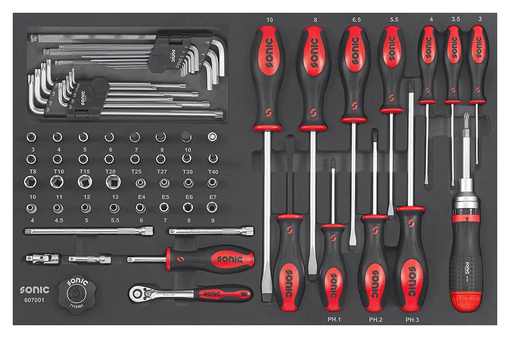 Screwdriver set 1/4" SFS-M 70-pcs.