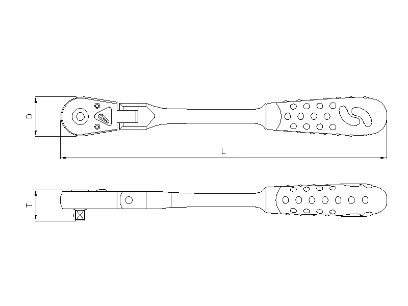 Flexible ratchet 1/4" 45 teeth