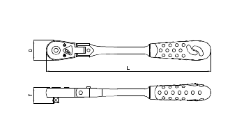 Flexible ratchet 1/2" 45 teeth with lock function