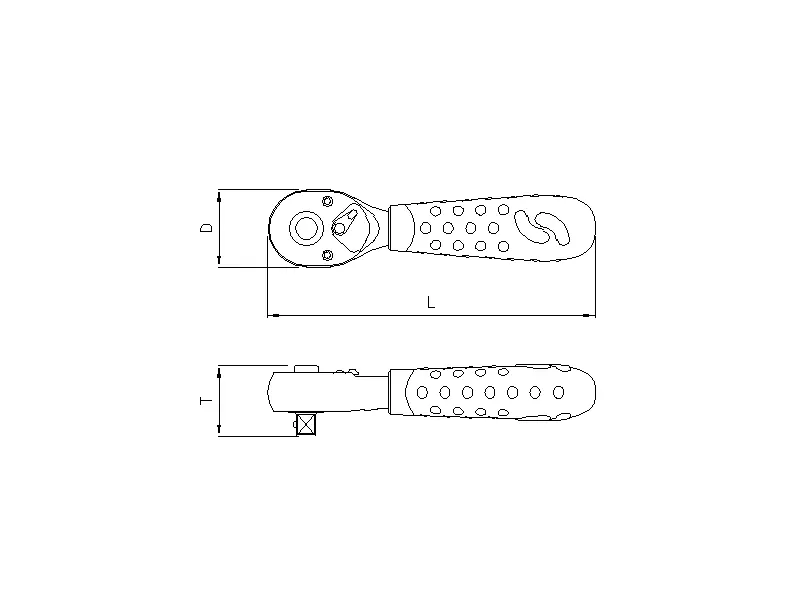 Stubby ratchet 3/8" 45 teeth