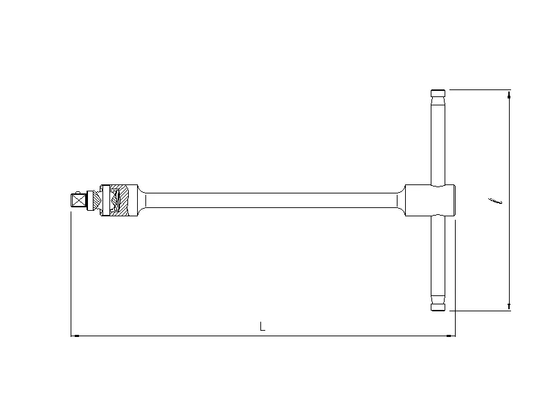 Key T-handle 3/8" universal joint 450mm
