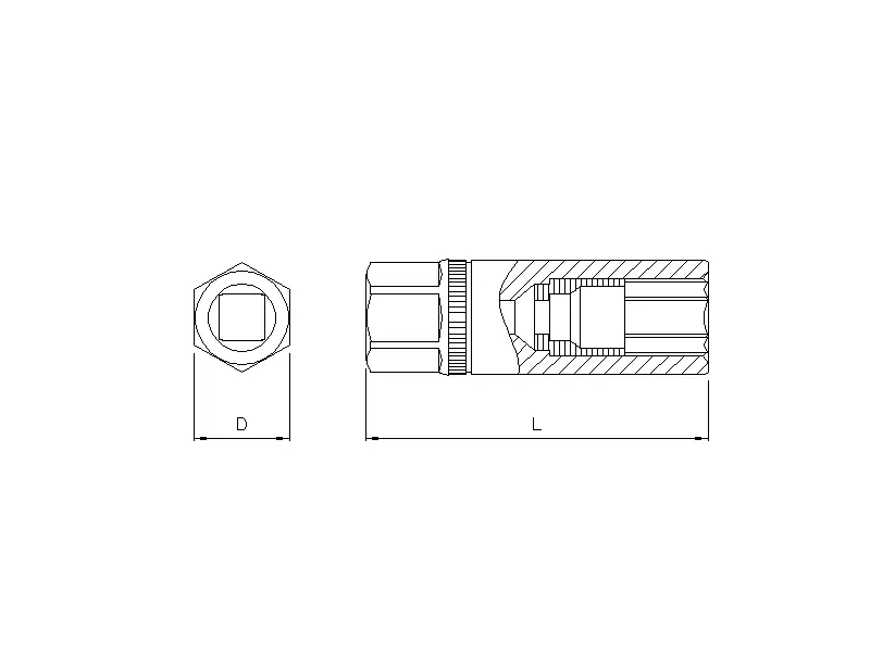 Spark plug socket 1/2" with clip 18mm