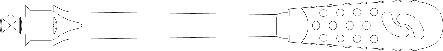 Swivel grip handle 1/2" 370mm