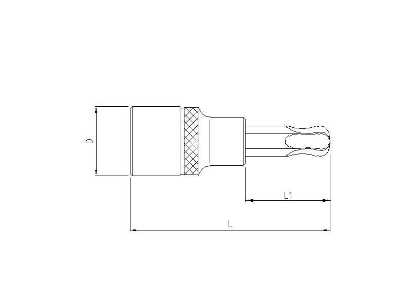 Bit socket 1/4" TX ball end T15