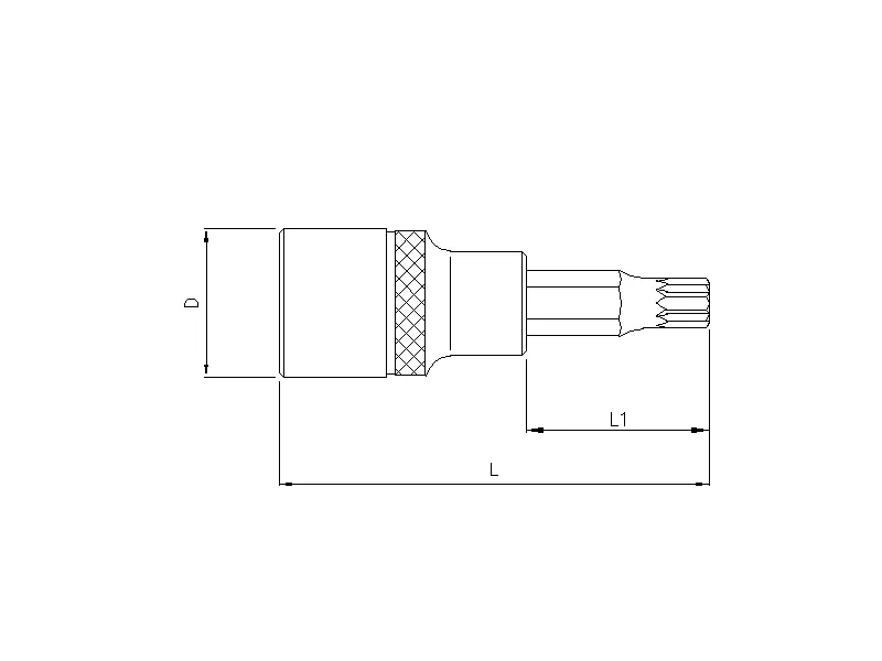 Bit socket spline 3/8'', M6