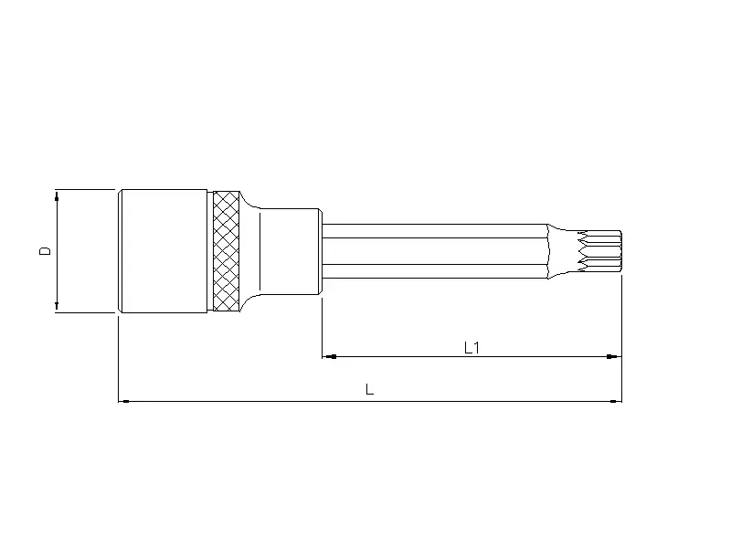 Bit socket spline 1/2'', 100mmL M6