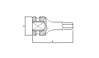 Impact bit socket 1/2" hex one piece 60mmL 7mm