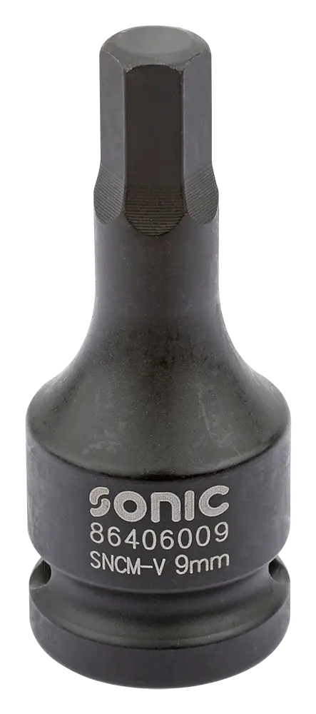 Impact bit socket 1/2" hex one piece 60mmL 8mm